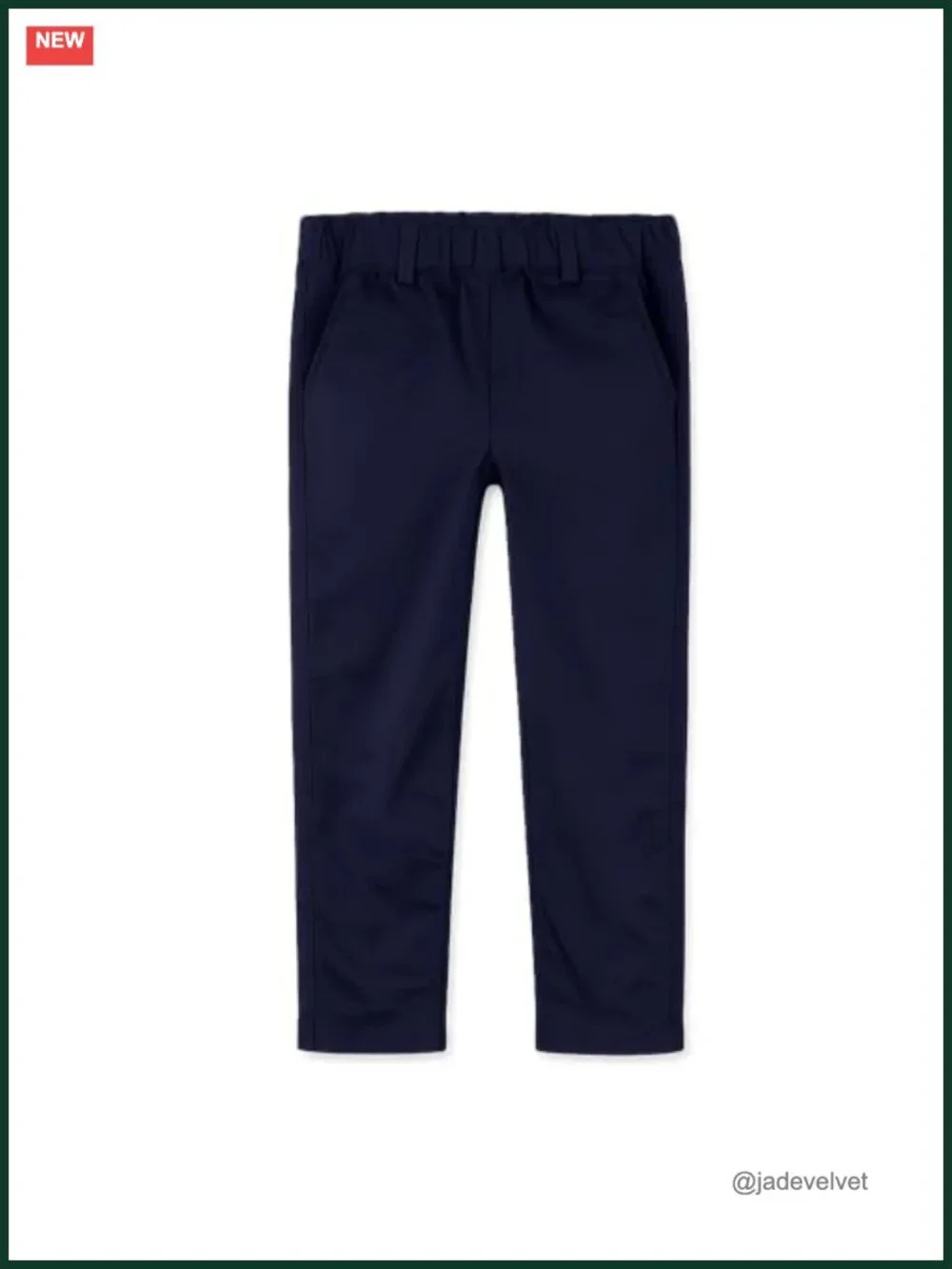 Cotton Chino Pants Boys Elastic Waist School Uniform Pull On